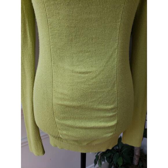 Arden B. Sweater Women's Size Small Green Striped Long Sleeve Mock Neck Pullover - Picture 8 of 9